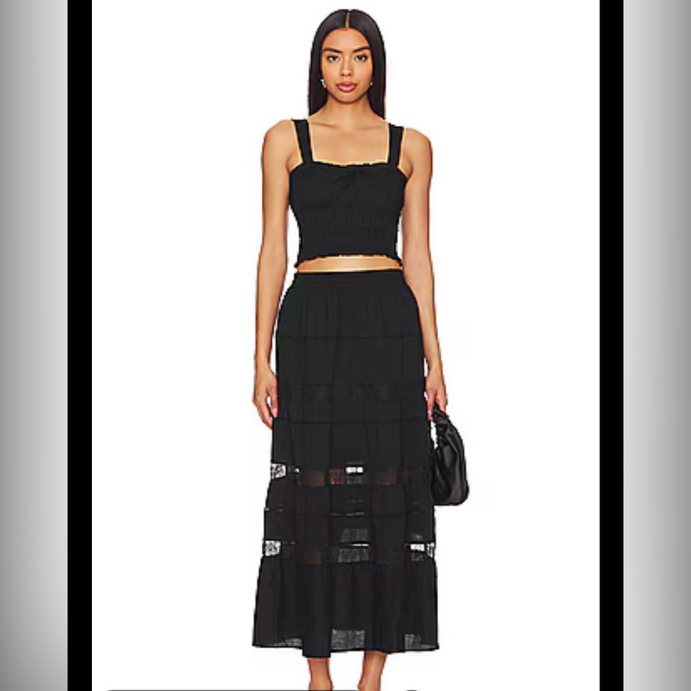 Heartloom Black ‘Amy’ Tiered Maxi Skirt set